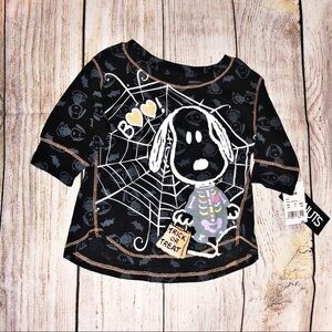 Peanuts Snoopy Halloween 3/4 sleeve T-shirt Size 12 M